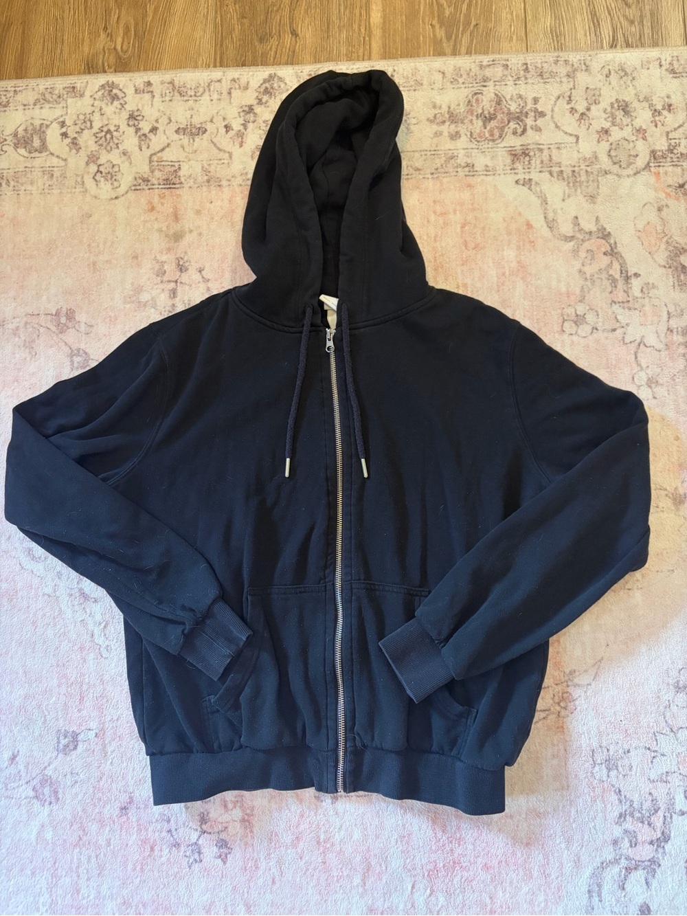 H&M Basics cropped dark navy zip up